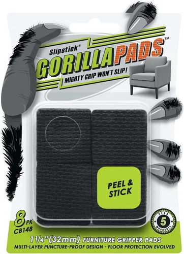 Miniatura 10 de Slipstick GorillaPads - Almohadillas antideslizantes para muebles/pies agarradores, protectores de piso de goma autoadhesivos (juego de 16 unidades)
