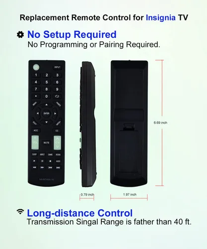 Miniatura 2 de Mando a Distancia de Repuesto Universal para Insignia NS-48D510NA17 NS-40D420NA16 NS-RC4NA-18 NS-32D220NA18 NS-RC4NA-16 NS-32D220NA16 NS-39D310NA19