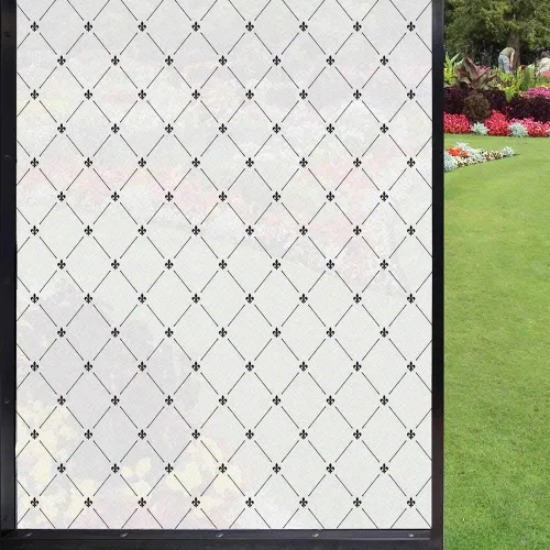 Miniatura 12 de Película esmerilada de colores hawaianos para ventana, privacidad, pintura tropical de un pájaro del paraíso flor sobre fondo liso, vidrio