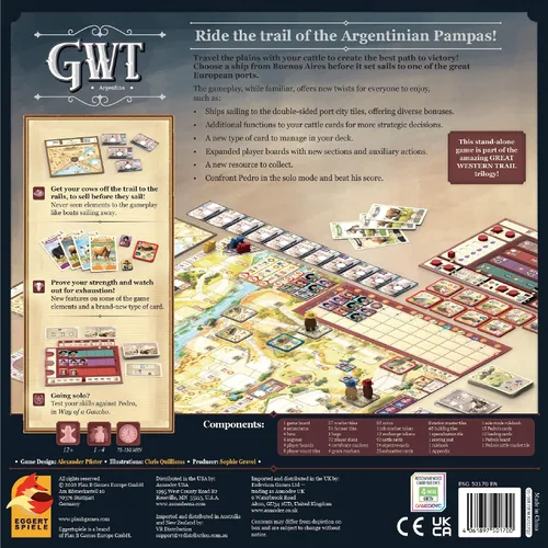 Miniatura 3 de Great Western Trail - Juego de mesa Argentina de segunda edición - Aventura de ganado en la pampa! Juego de estrategia para niños y adultos, mayores