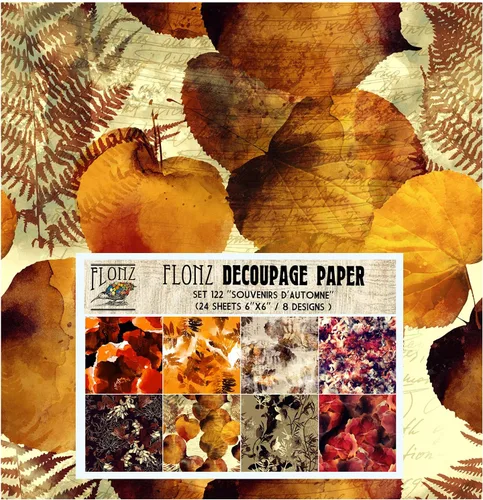 Miniatura 10 de Paquete de papel Decoupage (24 hojas de 6 x 6 pulgadas), papel tapiz de uvas Art Deco, papel de patrón de estilo vintage para decoupage, 32 ES