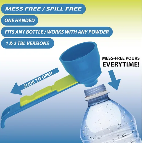 Miniatura 2 de La cuchara medidora original + embudo, preparación antiderrames de proteína en polvo, bebidas deportivas y de entrenamiento, fórmula para bebés