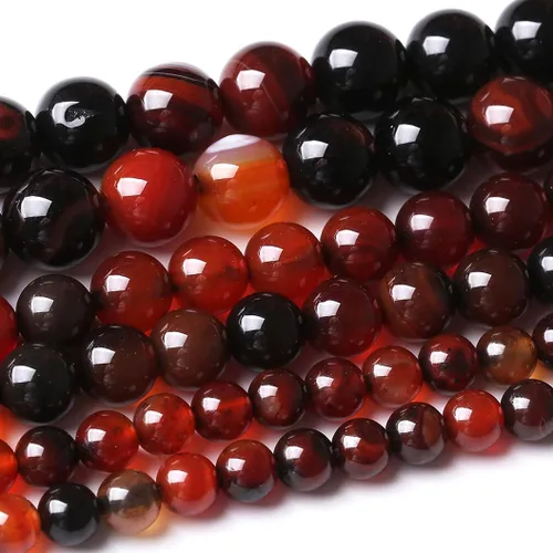 Miniatura 12 de 32 piezas de cuentas de piedra de jade de rodonita roja natural de 12 mm, cuentas sueltas redondas de piedra para fabricación de joyas, energía Jade