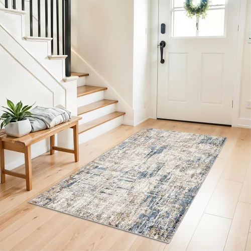 Miniatura 110 de Alfombra antideslizante lavable de 2 x 3 pies - Alfombra suave de pelo bajo para cocina, entrada y dormitorio - Tapete moderno para puerta