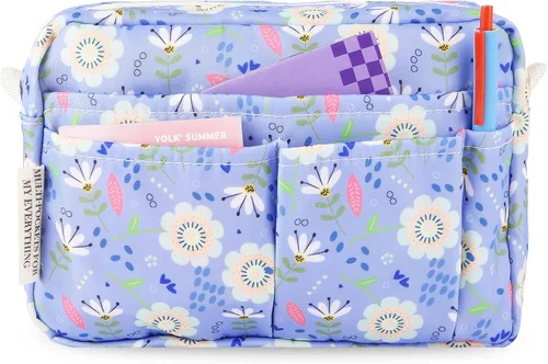Miniatura 18 de qianshan Organizador de Portafolio con Múltiples Bolsillos, Bolsa de Cosméticos Impermeable con Cremallera de Viaje, Bolsa de Almacenamiento