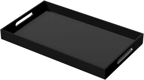 Miniatura 15 de NIUBEE Bandeja acrílica para servir de 12 x 12 pulgadas -a prueba de derrames- bandeja organizadora decorativa para mesa de café otomana y encimera