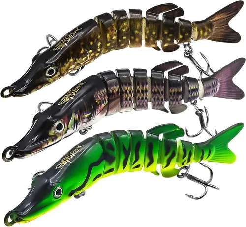 Miniatura 8 de Señuelos de pesca para agua dulce y salada, señuelos de natación realistas para lubina, trucha y lucio, increíbles regalos de pesca para pescadores