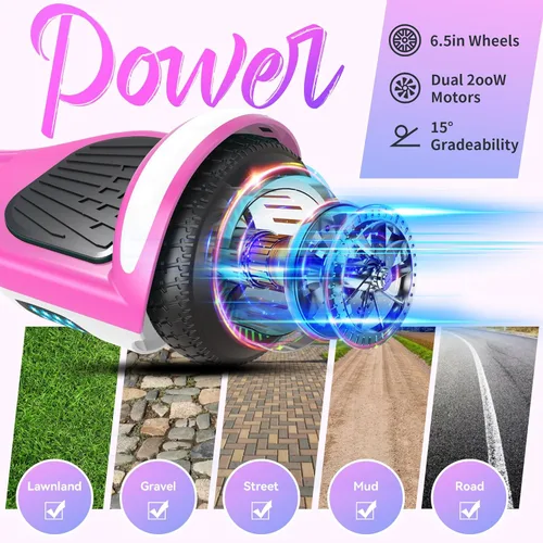 Miniatura 4 de SISIGAD Scooter, 6.5" Flash Wheels & Corlorful LED Lights, All for Girls Boys Kids Ages 6+ L-Rosa Blanco