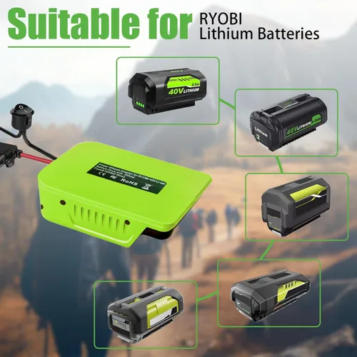 Miniatura 2 de TPDL Adaptador de bricolaje para rueda eléctrica Ryobi 40 V Base de batería Conector de alimentación Cable Robótica Cable calibre 14, con fusible e