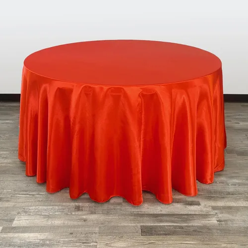 Miniatura 17 de YOUR CHAIR COVERS - Mantel redondo de satén de 120 pulgadas, color rubor, manteles de mesa redondos para mesas de banquete de 5 pies Blush