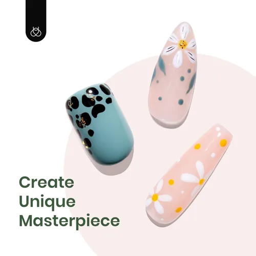 Miniatura 4 de Beetles - Juego de esmaltes de gel de verano, 6 colores, verde oliva, rosa, blanco, colección Tranquil Grace, uñas UV, diseño artístico de manicura