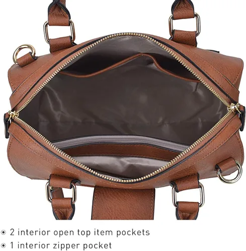 Miniatura 6 de Dasein - Bolso de mano para mujer diseño de barril cuero vegano bolso de hombro con asa superior a la moda bolso de trabajo