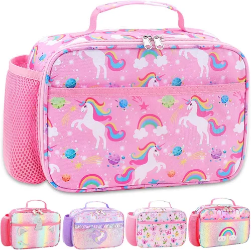 Miniatura 33 de RHCPFOVR Lonchera para niños – Lonchera aislada para niños y niñas, bolsa de almuerzo lavable y lonchera reutilizable para niños pequeños a prueba