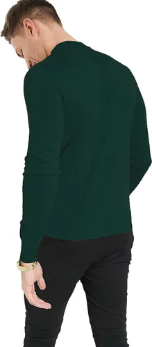 Miniatura 2 de KINGBEGA Camiseta básica ligera de manga larga para hombre, ajuste regular, cuello alto falso