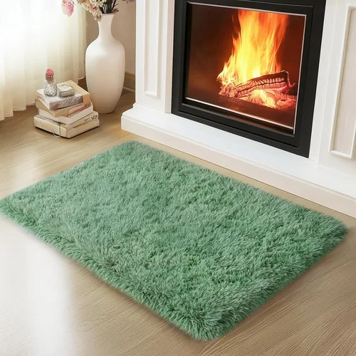 Miniatura 17 de Mugorn - Alfombra de 8 x 10 pies, alfombras grandes, esponjosas, suaves, peludas, antideslizantes, mullidas para interiores, color negro, 8 x 10 pies