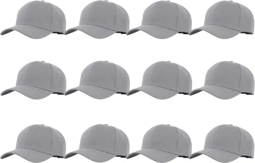 Miniatura 17 de Gorras de béisbol con correa trasera ajustable, lisas, negras, 12