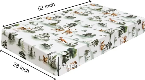 Miniatura 29 de PHF Paquete de 4 sábanas suaves de dinosaurio para cuna, cómodas sábanas transpirables para niños y niñas, 28 x 52 pulgadas, se adapta a colchones