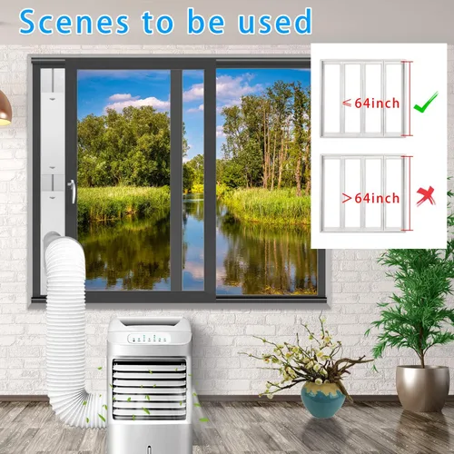 Miniatura 4 de Kit de ventilación de ventana de CA portátil con manguera de escape de 5.9 pulgadas, kit de sellado de ventana para aire acondicionado portátil, kit