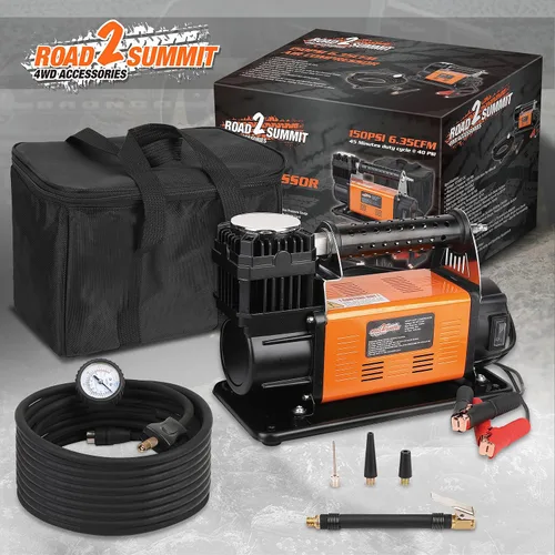 Miniatura 6 de Kit de Compresor de Aire Portátil 12V de Alta Resistencia Infla 6.35CFM (180L/Min), Máx 150PSI, Kit de Compresor de Aire para Todo Terreno