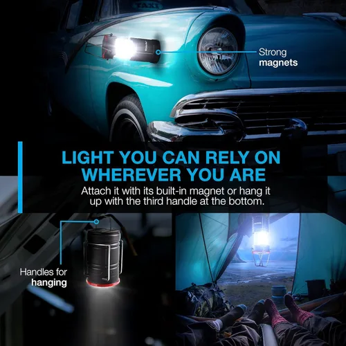 Miniatura 3 de SSAV Paquete de 2 linternas LED para campamento, linternas LED, kits de supervivencia adecuados para huracanes, luz de emergencia para tormentas