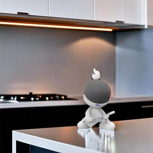 Miniatura 2 de Splin Soporte de mesa compatible con Amazon Alexa Smart Speaker Echo Dot (4ª y 5ª generación) y Apple HomePod Mini, Star Boy Blanco