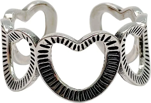 Miniatura 37 de Anillos de banda ancha de plata de ley 925 vintage hechos a mano para mujeres/hombres, anillo ajustable para el pulgar