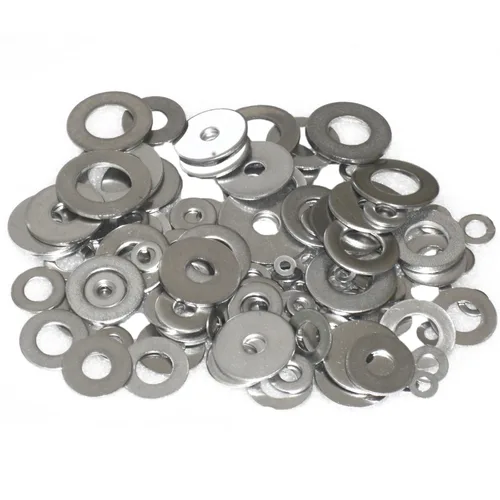 Wideskall® Juego surtido de arandelas planas de acero chapado en zinc, 3 tamaños 1/2 pulgadas, 5/8 pulgadas, 11/16 pulgadas, paquete de 80