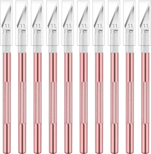 Miniatura 11 de Jetmore Juego de 24 cuchillos Exacto, cuchillos de precisión para manualidades, kit de cuchillos para cortar, tallar, recortar, álbumes de recortes