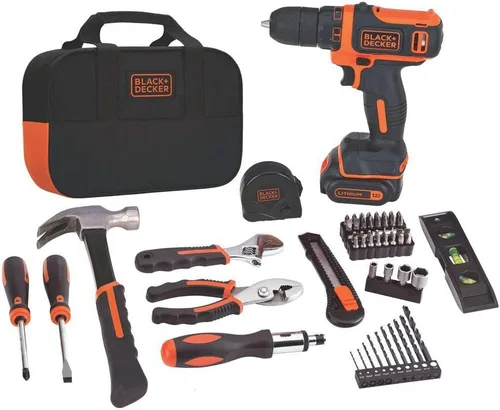 Miniatura 7 de BLACK+DECKER - Kit de taladro y herramientas para el hogar de 12 V, 60 piezas con batería de litio extra de 1.5 Ah (BDCDD12PK & LBXR20)