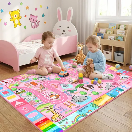 Miniatura 13 de Alfombra de mapa de carreteras, 2.5 x 4 pies, alfombras para niños, para sala de juegos, alfombra de automóvil, alfombra de guardería, alfombra