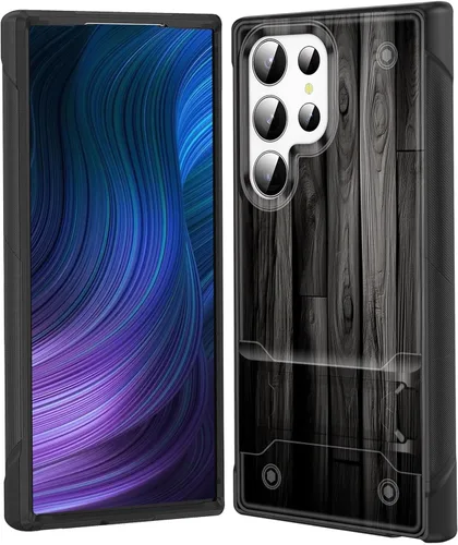 Miniatura 75 de Funda para Galaxy S24 Plus con soporte, doble capa híbrida de policarbonato duro y silicona suave, resistente a prueba de golpes, funda protectora