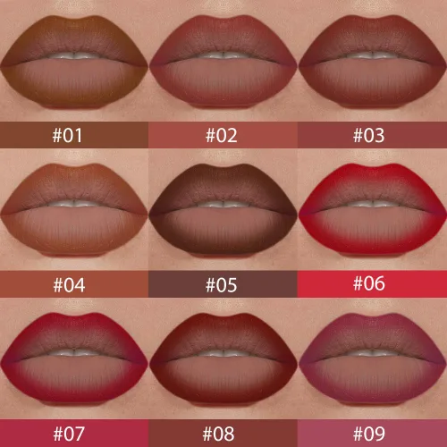 Miniatura 3 de Juegos de delineador de labios mate Nude, de ligero a oscuro, lápiz labial de terciopelo de alto pigmento para maquillaje diario, para mujeres