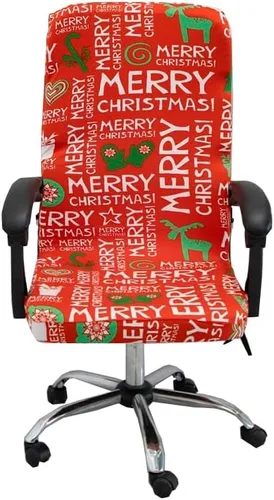 Miniatura 12 de Fundas navideñas para silla de oficina, funda protectora universal elástica para silla de jefe de respaldo alto moderno y sencillo (XMAS01, L)
