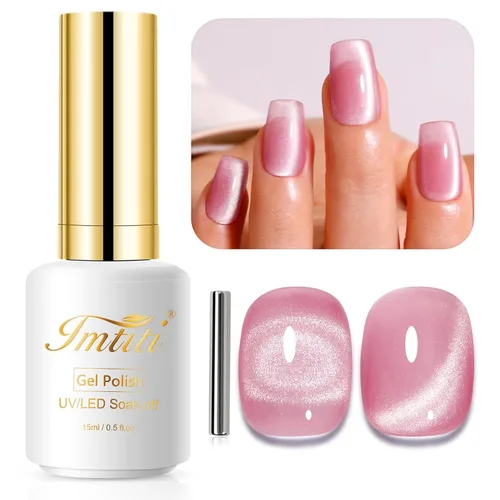 Miniatura 83 de Esmalte de uñas de gel con purpurina, 0.5 fl oz, color rosa brillante, de remojo, con LED, UV, kit de esmalte de uñas de gel para manicura en salón