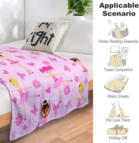 Miniatura 6 de Manta de bailarina para niña, súper suave y cálida, manta de baile para sofá, cama, decoración para niñas y adultos, regalos para todas