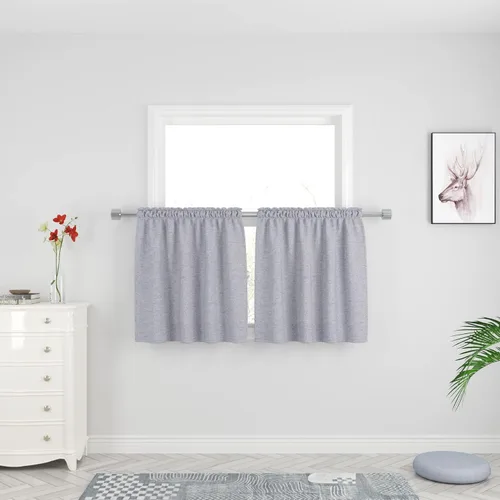 Miniatura 55 de UPOPO Cortinas de Niveles Beige Sobre Fregadero con Textura de Lino para Ventana de Cocina de 16 Pulgadas de Largo Caravana Privacidad Pequeñas