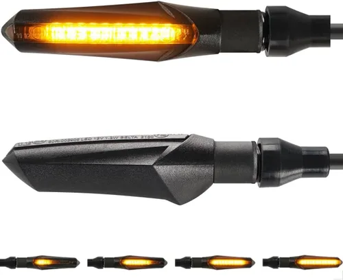 evermotor 2 señales de giro LED para motocicleta, mini indicadores secuenciales universales de 12 V, luces direccionales delanteras y traseras