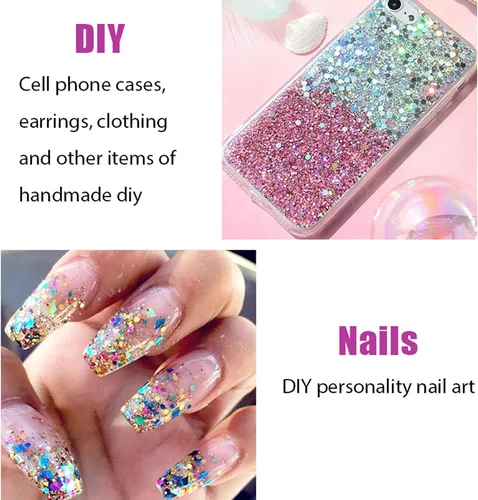 Miniatura 3 de Gel con purpurina azul para rostro y cuerpo, lentejuelas de sirena, labios, uñas, accesorios para festivales, rave, purpurina líquida holográfica