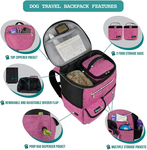 Miniatura 3 de PetAmi - Bolsa de viaje para perros con mochila, bolsas para perros aprobadas por aerolíneas para viajar, bolsa de pañales para cachorros