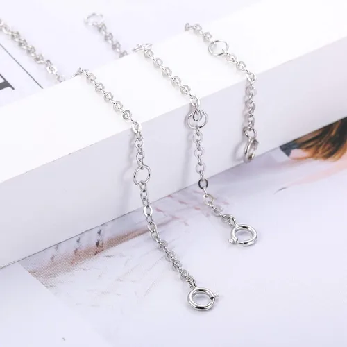 Miniatura 5 de Sllaiss Juego de 3 pulseras de plata de ley 925 para collar de longitud ajustable de 20in 30in 39in