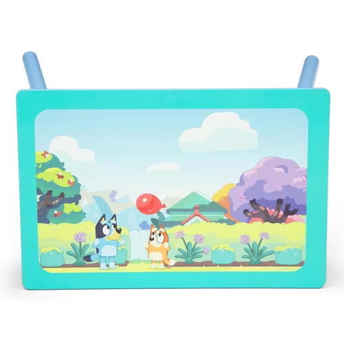 Miniatura 12 de Delta Children - Juego Bluey de 4 piezas para habitación en una caja para niños pequeños – Incluye cama para dormir y jugar, mesa, 1 silla y caja