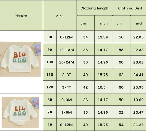 Miniatura 7 de Big BrotherSister Little BrotherSister Matching Outfits Infant Toddler Baby Girl Boy Sweatshirt RomperShirt Top