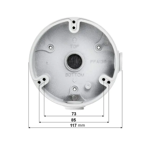 Miniatura 3 de PFA136 Caja de conexiones impermeable para torreta Dahua IP Dome y cámara de globo ocular, color blanco, 1 paquete