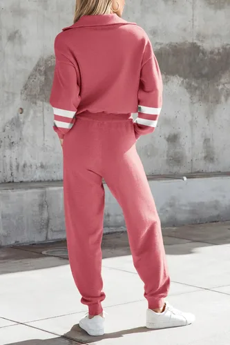 Miniatura 58 de PRETTYGARDEN Conjunto de suéter de 2 piezas para mujer, sudadera con cremallera, pantalones deportivos, ropa casual