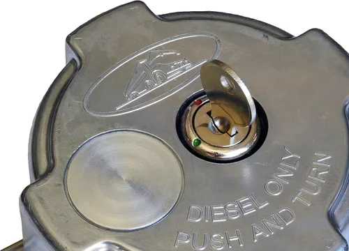 Miniatura 5 de Llaves iguales par 1/4 vuelta de bloqueo de aluminio diesel tapas de combustible para ciertos Freightliners