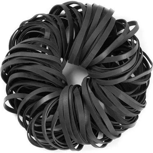 AMUU Bandas de goma negras tamaño #64 alrededor de 0.5 libras, 110 unidades de bandas de goma tácticas para suministros de oficina, bandas elásticas