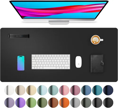 Miniatura 247 de Aothia - Protector de escritorio de cuero sintético, base para mouse, superficie antideslizante e impermeable para escribir y para laptop