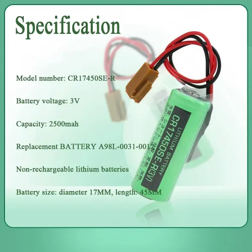 Miniatura 5 de Paquete de 10 baterías de repuesto PLC de 3 V 2500 mAh para CR17450SE-R A98L-0031-0012 CR17450-17450, serie CNC FANUC