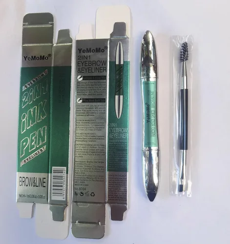 Miniatura 8 de Bolígrafo de tinta 2 en 1 para cejas y delineador de ojos, punta de cuatro garras, impermeable, de larga duración, disponible en marrón claro