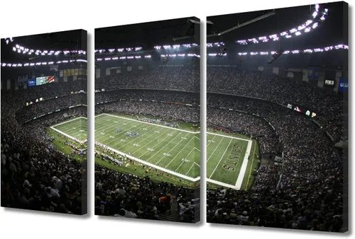 Miniatura 26 de 3 piezas de arte de pared deportivo del equipo de fútbol de los Vikings de Estados Unidos, pinturas de estadios deportivos Minnesota, Estados